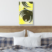 レトロアールデコジャズヴィンテージサークル旋回パターン キャンバスプリント (インサイチュ (寝室))