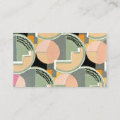 レトロアールデコジャズヴィンテージティール（緑がかった色）サークル 名刺 (裏面)