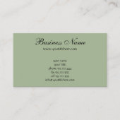 レトロアールデコジャズヴィンテージティール（緑がかった色）サークル 名刺 (正面)