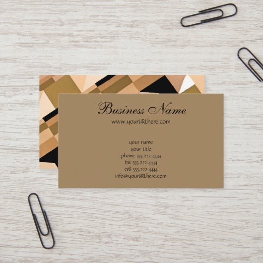 レトロアールデコジャズヴィンテージ暖かい抽象芸術パターン 名刺 (正面/裏面インサイチュ)
