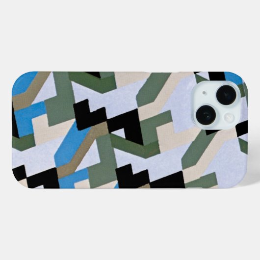 レトロアールデコジャズ幾何学的ジグザグパターン Case-Mate iPhoneケース (裏面 (横))