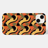 レトロアールデコジャズ、ウォームカーブサークル幾何学的 Case-Mate iPhoneケース (裏面 (横))