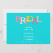 レトロアールデコターコイズブライダルシャワー 招待状 (正面)