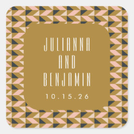 レトロアールデコブラック赤面結婚金ゴールドカスタムズ スクエアシール