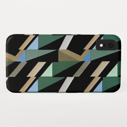 レトロアールデコヴィンテージダイヤモンド三角形パターン Case-Mate iPhoneケース (裏面(横))