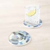 レトロアールデコヴィンテージブルーサークル コースター (側面)