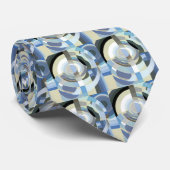 レトロアールデコヴィンテージブルーサークル ネクタイ (ロール)