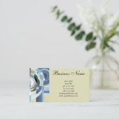 レトロアールデコヴィンテージブルーサークル 名刺 (スタンド正面)