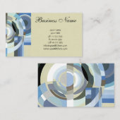 レトロアールデコヴィンテージブルーサークル 名刺 (正面/裏面)