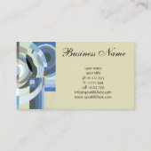 レトロアールデコヴィンテージブルーサークル 名刺 (正面)