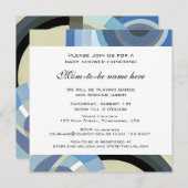 レトロアールデコヴィンテージブルーボーイベビーシャワー 招待状 (正面/裏面)