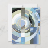 レトロアールデコヴィンテージブルーボーイベビーシャワー 招待状 (裏面)