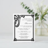 レトロアールデコヴィンテージブルーボーイベビーシャワー 招待状 (スタンド正面)