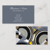 レトロアールデコヴィンテージ抽象芸術円パターン 名刺 (正面/裏面)