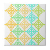 レトロアールデコ夏の柑橘系パンチパターン タイル (正面)