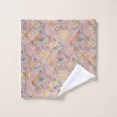 レトロアールデコ金ゴールドピンク大理石バスルーム用タオル バスタオルセット (ウォッシュタオル)