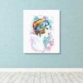 レトロアールデコ20年代女性 キャンバスプリント (インサイチュ (ウッドフロア))