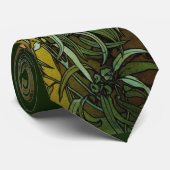 レトロアールヌーボーアルフォンスミュシャエメラルドテンプレス ネクタイ (ロール)