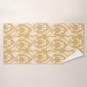 レトロアールヌーボーイラストレーション型 バスタオル (バスタオル)