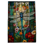 レトロアールヌーボードラゴンフライボホシック ミディアムペーパーバッグ (裏面)