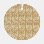 レトロアールヌーボー、抽象芸術ジオメトリック線。 ガラスオーナメント (裏面)