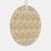 レトロアールヌーボー、抽象芸術ジオメトリック線。 ガラスオーナメント (正面右)