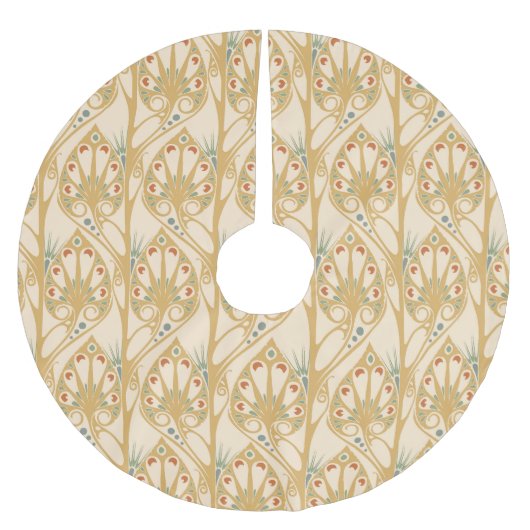 レトロアールヌーボー、抽象芸術ジオメトリック線。 ブラッシュドポリエステルツリースカート (正面)