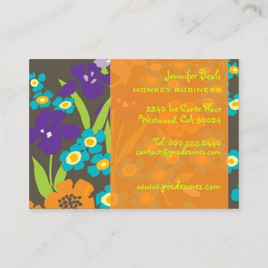 レトロア日本のイリス 名刺 (裏面)