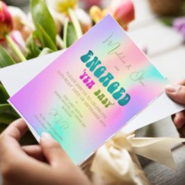 レトロイェアベビーカラフル婚約招待状 招待状