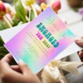 レトロイェアベビーカラフル婚約招待状 招待状