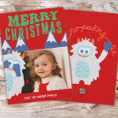 レトロイェティお洒落キッズクリスマスフォト シーズンカード