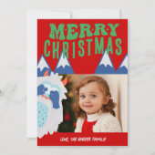 レトロイェティお洒落キッズクリスマスフォト シーズンカード (正面)