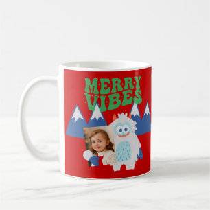 レトロイェティお洒落キッズクリスマス コーヒーマグカップ