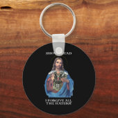 レトロイエズショベルヘッド私は全てのハターズビを許す キーホルダー (正面)