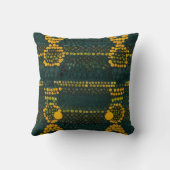 レトロイエローとグリーンジグザグドットパター クッション (裏面)