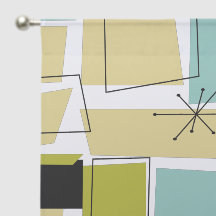 レトロイエローアクアブルースクウェアスターバストミッドモダン