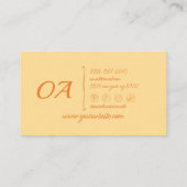 レトロイエローオレンジカラフルグルーヴィはっきりしたトレンディー 名刺 (裏面)