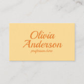 レトロイエローオレンジカラフルグルーヴィはっきりしたトレンディー 名刺 (正面)