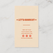 レトロイエローオレンジグルーヴィボホシックフローラトレンディー 名刺 (裏面)