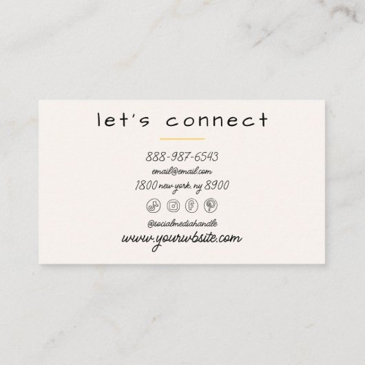 レトロイエロークリームウェーブボ市松模様にホパステル 名刺 (裏面)