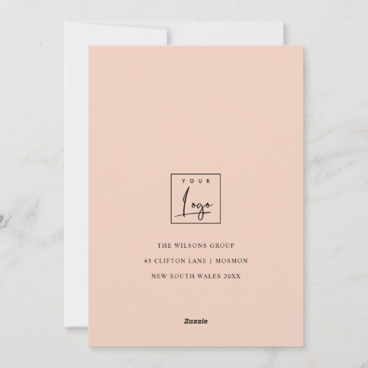 レトロイエローグリーンクリスマスツリーのビジネスロゴ シーズンカード (裏面)