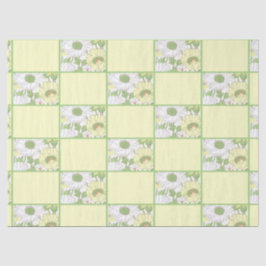 レトロイエローグリーンミッドセンチュリーカントリーフローラ 薄葉紙