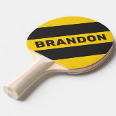 レトロイエロージャケはっきりしたッストライプト三つの 卓球ラケット (正面アングル)