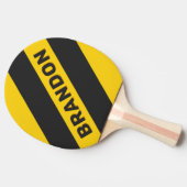 レトロイエロージャケはっきりしたッストライプト三つの 卓球ラケット (横)