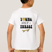 レトロイエロースケートボードヤングワイルドスリー誕生日 Tシャツ (裏面)