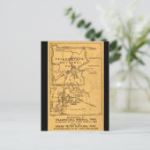 レトロイエローストーン - グランドティトン マップ ポストカード (スタンド正面)