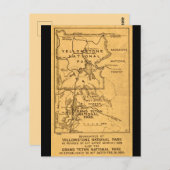 レトロイエローストーン - グランドティトン マップ ポストカード (正面/裏面)