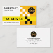 レトロイエロータクシーチェックボックスキャブドライバ 名刺 (正面/裏面)