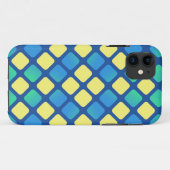 レトロイエローダイヤモンドとブルーアーガイルダイヤモンド Case-Mate iPhoneケース (裏面(横))