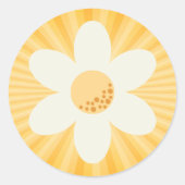 レトロイエローデイジー バースデーシール | リトルミスオンデァフル ラウンドシール (正面)